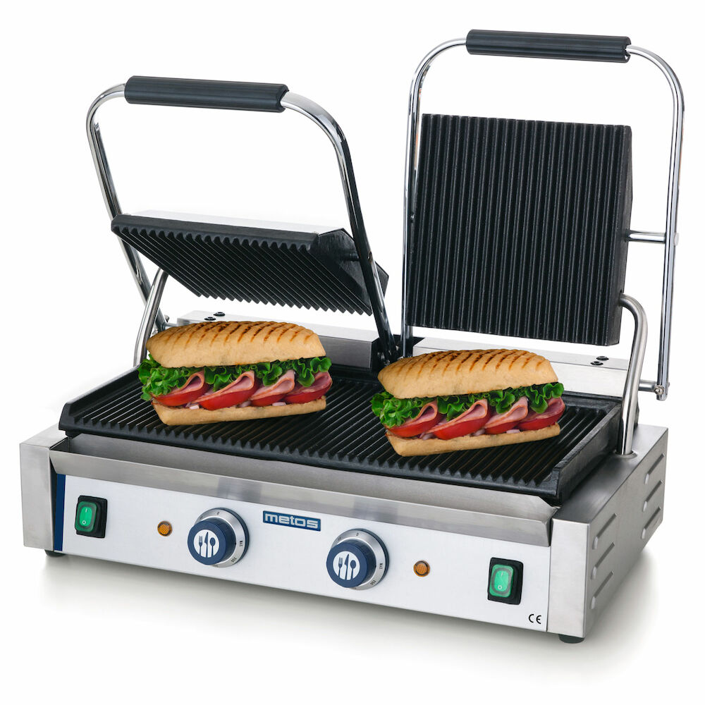 Paninigrill Metos 475×230 mm rihveldatud, kaheosaline