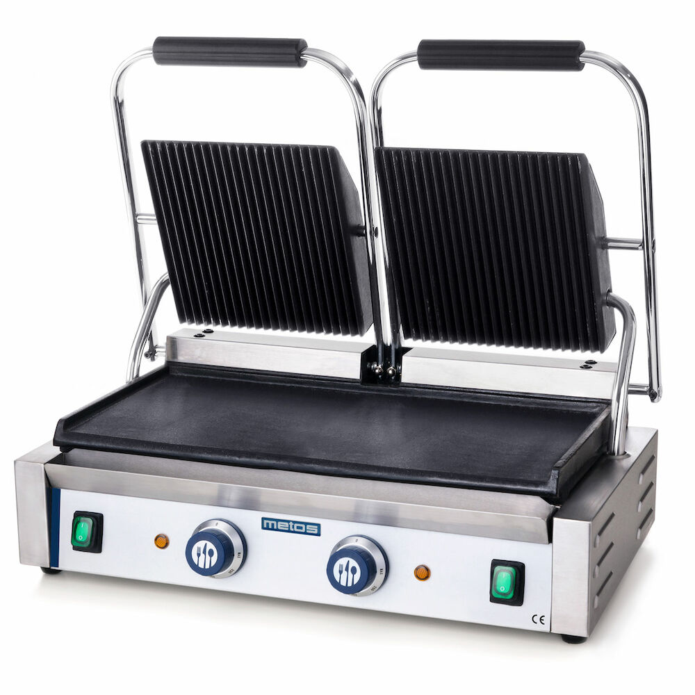 Paninigrill Metos 475×230 mm sile/rihveldatud, kaheosaline