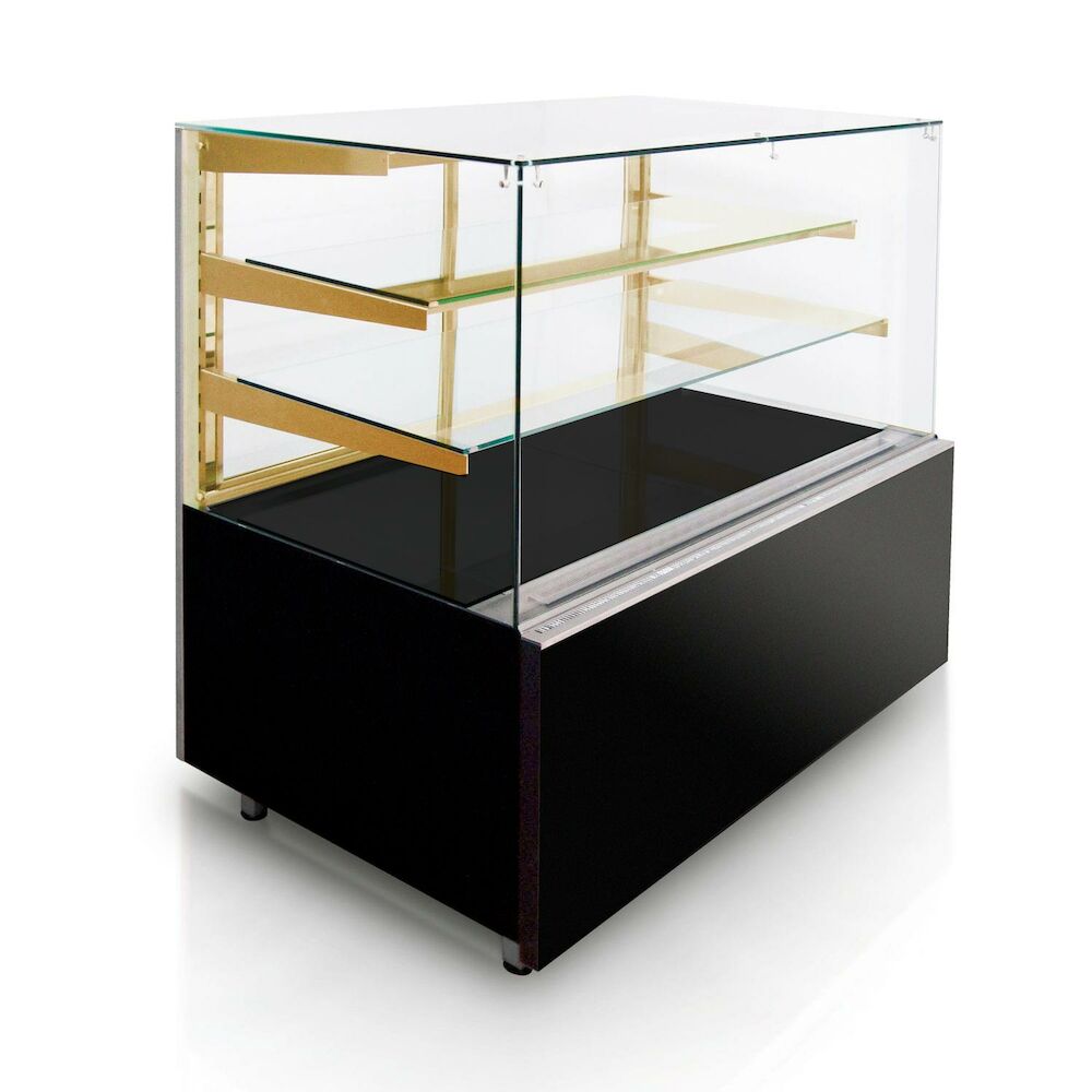 Glass display Metos Gastroline Cube 0.9W, interior Gold color