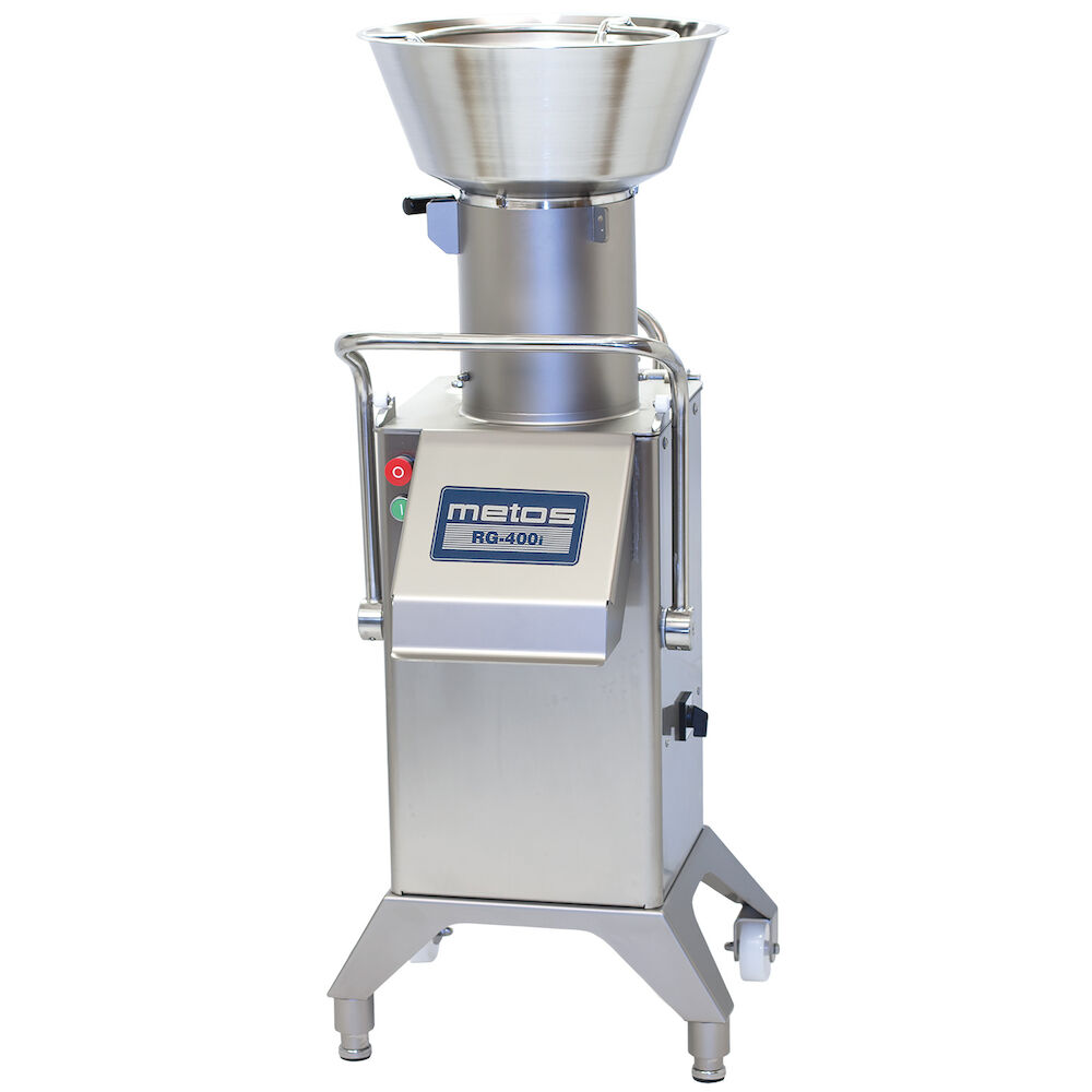 Vegetable slicer Metos RG-400i with feed hopper and cylinder, 400V