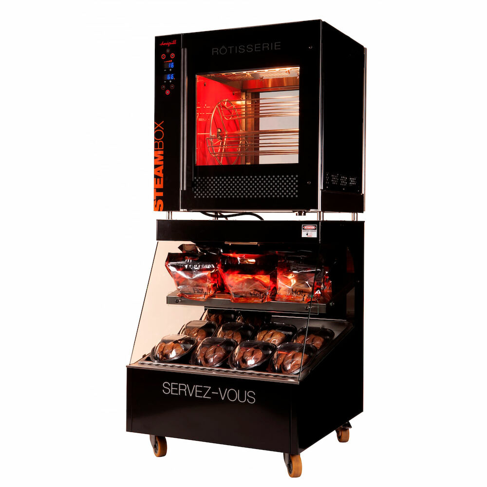 Rotisserie grill Metos Steambox + vitriin V85LS