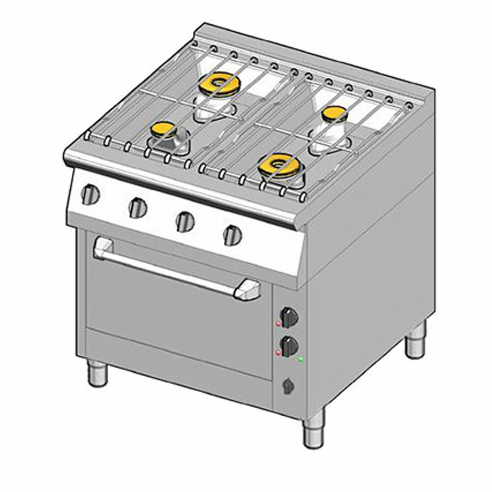 Elektrilise ahjuga gaasipliit Metos 8GHUBE/80